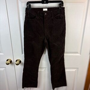 Mother Jeans Hustler Ankle Fray Corduroy Pants
